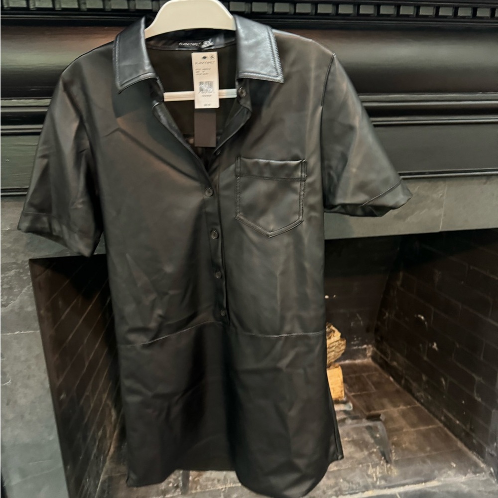 Short sleeve Leatherette dress NWT